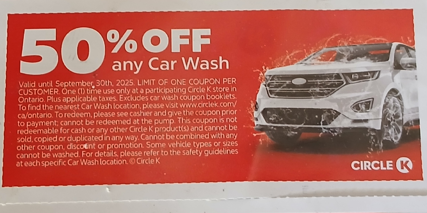 FREE Circle K 50% Off Car Wash Coupon - Last Day Today!