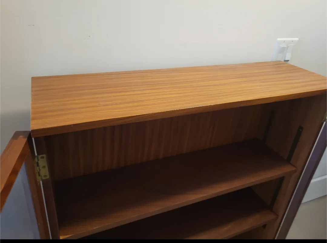 MCM Teak Small Display Cabinet with Glass Doors image indicator(7)