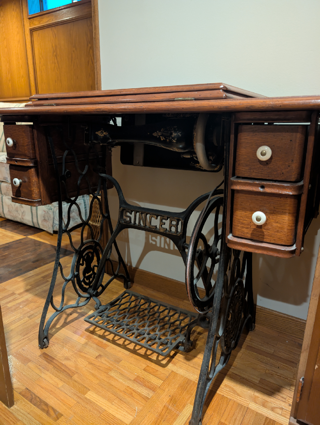 Antique Singer Sewing Machine Table