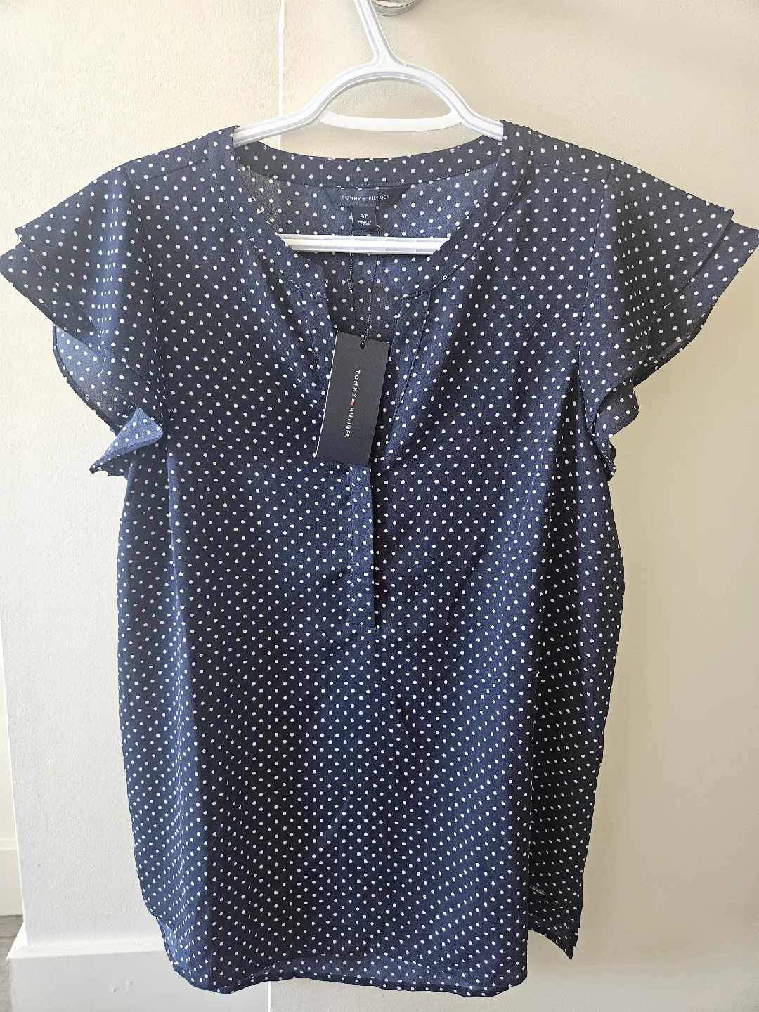 Tommy Hilfiger Navy Polka Dot Blouse