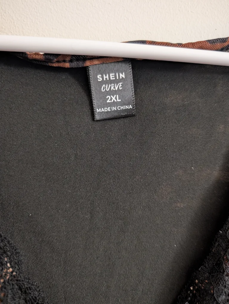 Shein Curve 2XL Leopard Print Dress Mini Babydoll Dress image indicator(2)