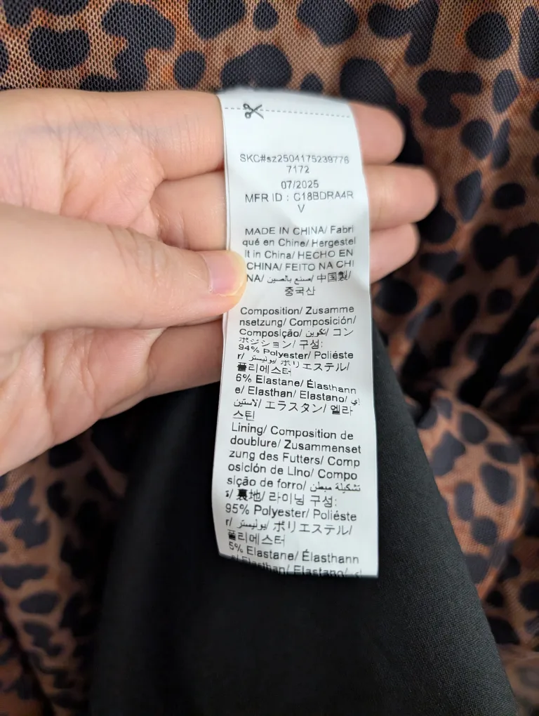 Shein Curve 2XL Leopard Print Dress Mini Babydoll Dress image indicator(3)