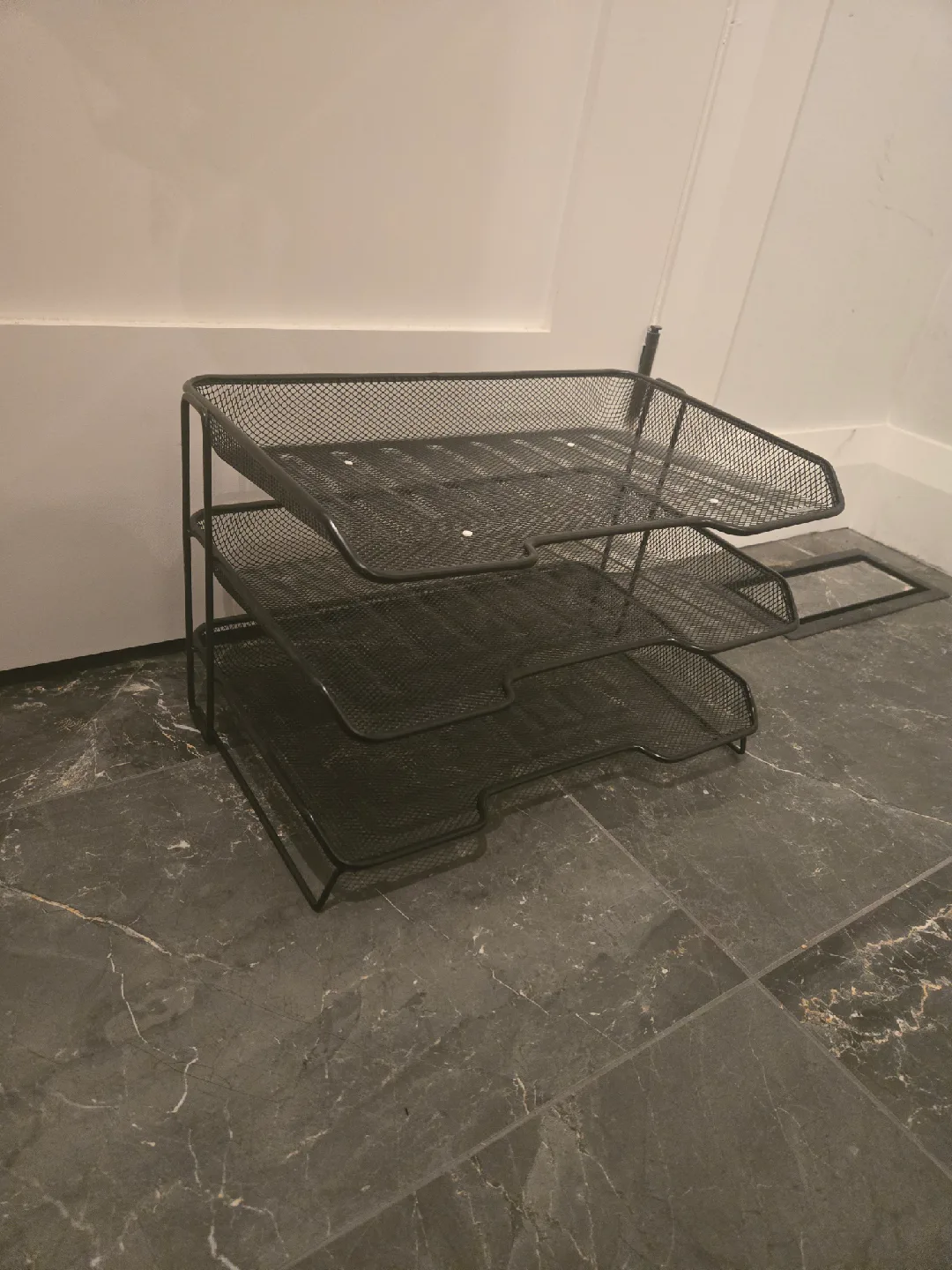 Black Metal Mesh 3-Tier Desk Organizer thumbnail