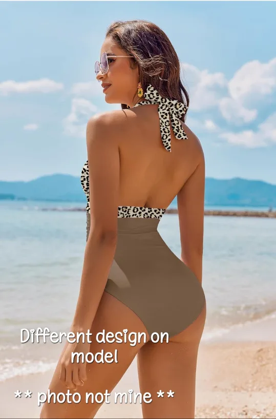 BNWT Brown Halter One Piece Swimsuit image indicator(6)