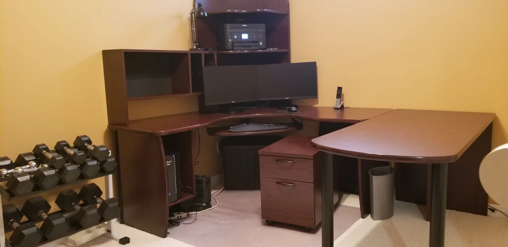 Corner Desk, Hutch, Filing Cabinet, Stand Alone Table
