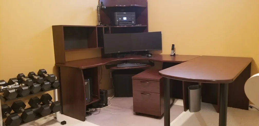 Corner Desk, Hutch, Filing Cabinet, Stand Alone Table