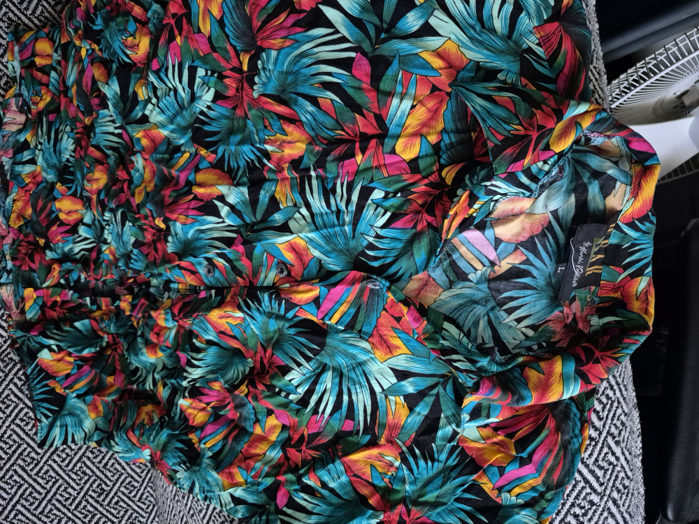 Hawaii Blues Tropical Print Blouse - Size L
