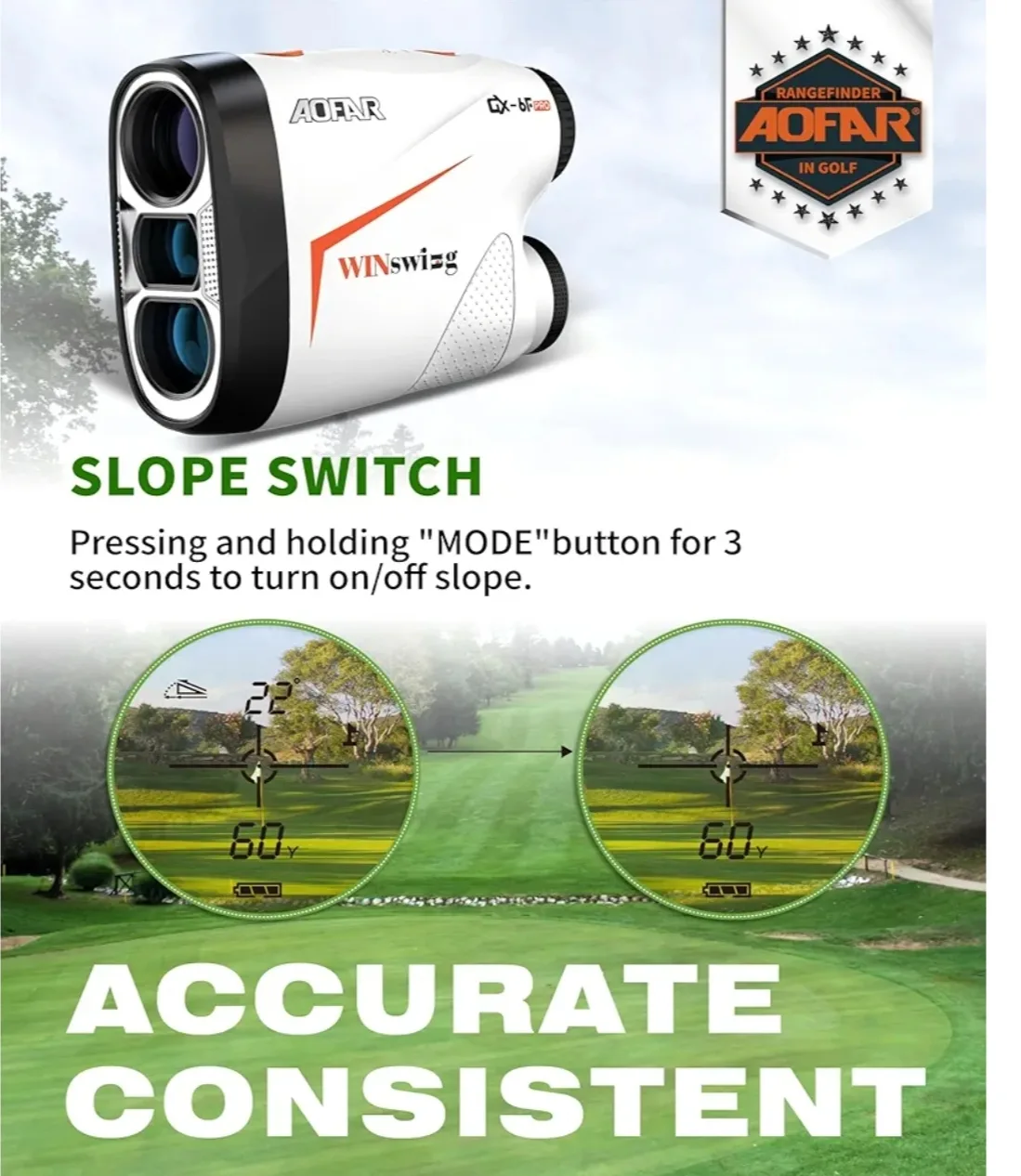 AOFAR GX-6F Pro Golf Rangefinder image indicator(5)