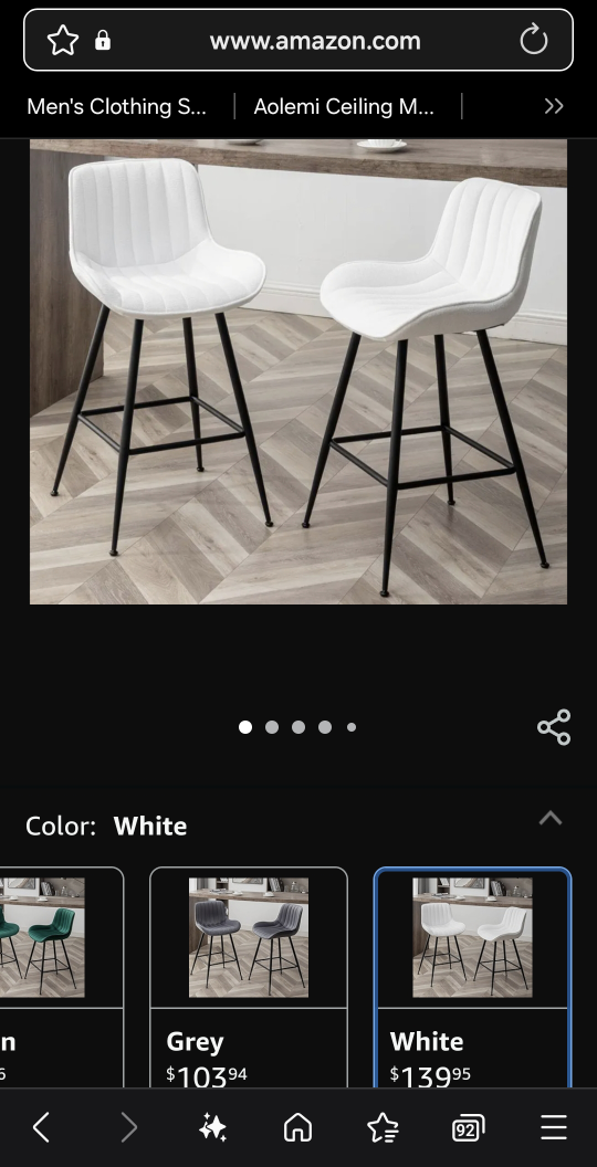 Whiteriye White Bar Stools (Set of 2) - photo 2