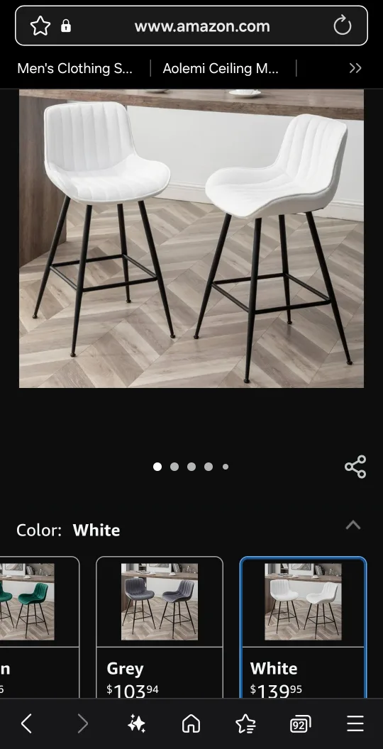 Whiteriye White Bar Stools (Set of 2) image indicator(2)