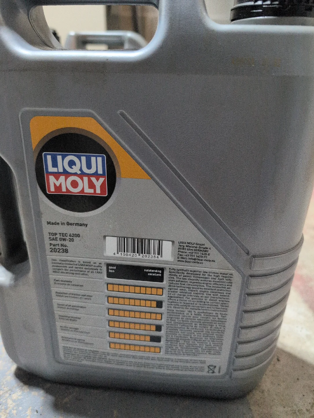 Liqui Moly Top Tec 6200 SAE 0W-20 Motor Oil image indicator(4)