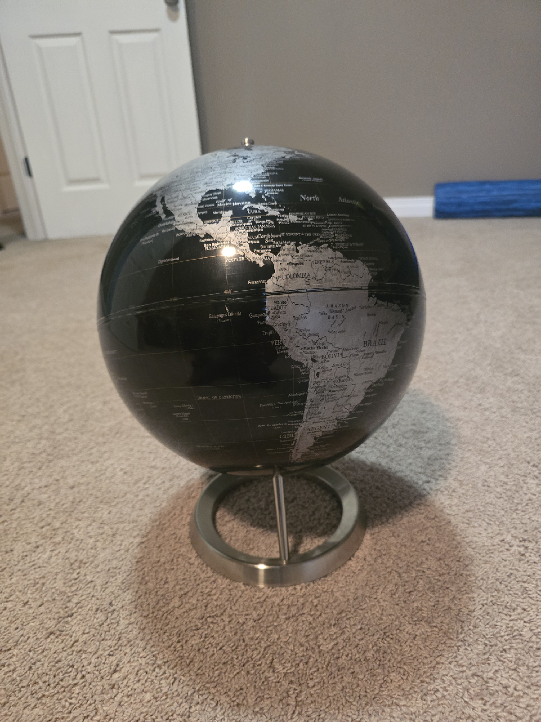 Black and Silver World Globe