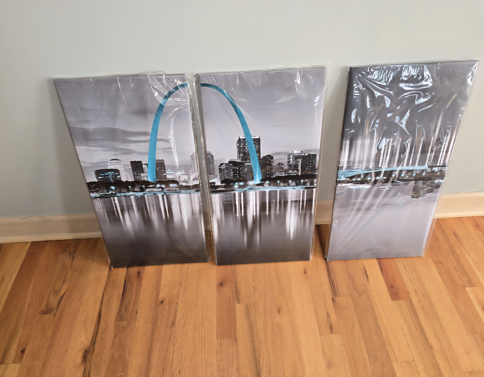 St. Louis Skyline Canvas Wall Art - Set of 3