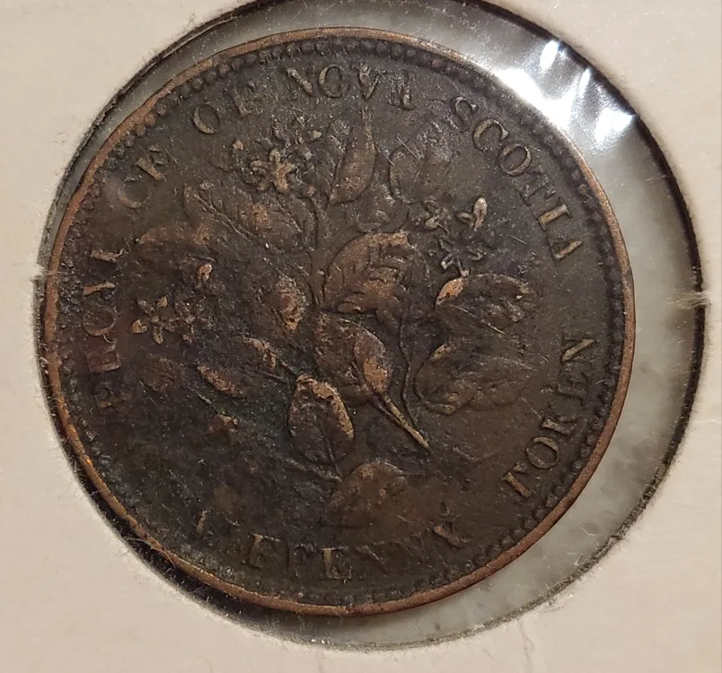 1856 Nova Scotia Half Copper Penny thumbnail