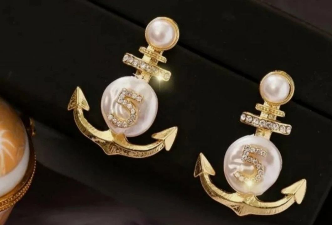 Anchor Pearl Earrings