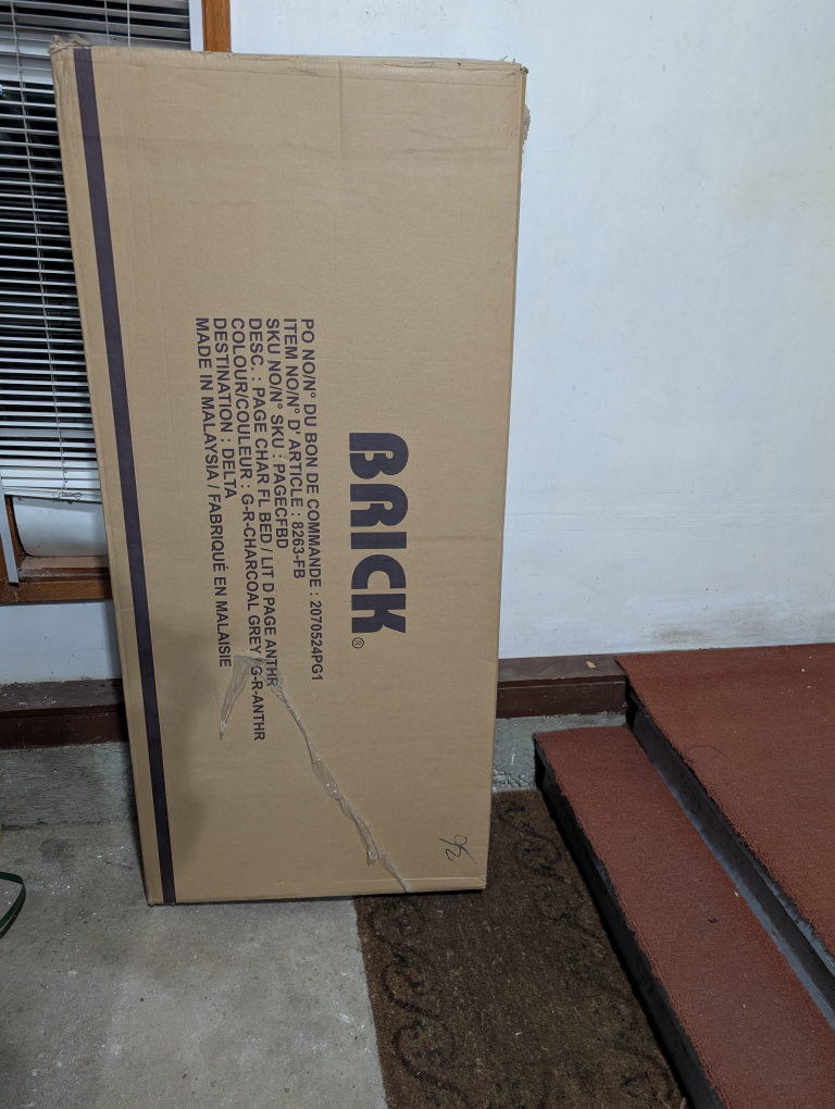 BNIB - Upholstered full size Bed frame - Charcoal Grey - photo 3