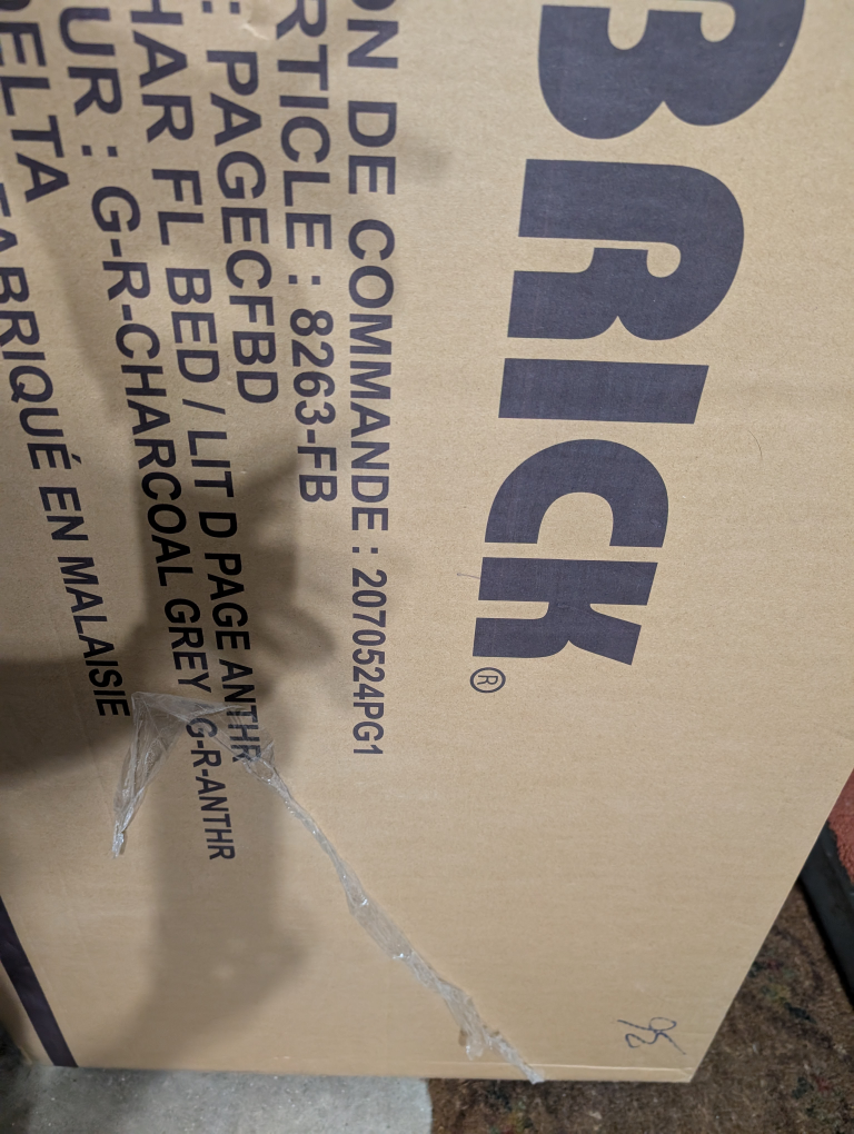 BNIB - Upholstered full size Bed frame - Charcoal Grey - photo 4