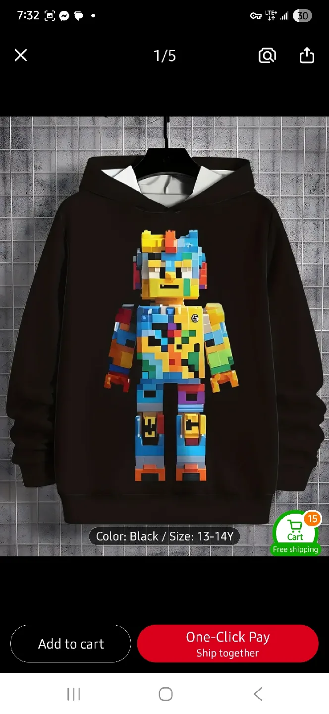 NEW Kids Lego Graphic Hoodie 💛 thumbnail