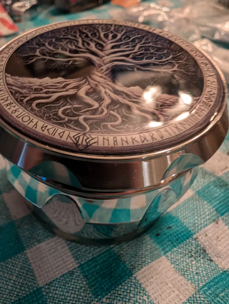 Metal Herb Grinder - Tree of Life Design image indicator(5)