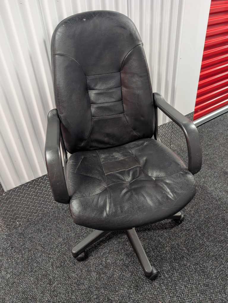 Black Leather Office Chair - photo 2