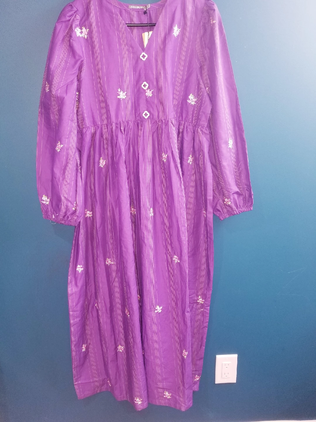 Zellbury Purple Embroidered Dress
