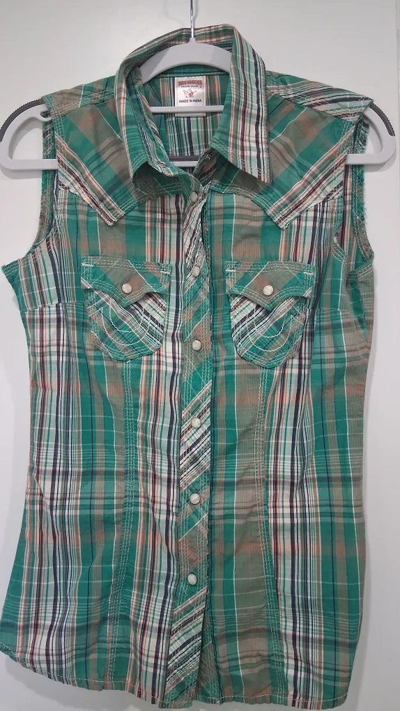 True Religion Plaid Sleeveless Top - XS thumbnail