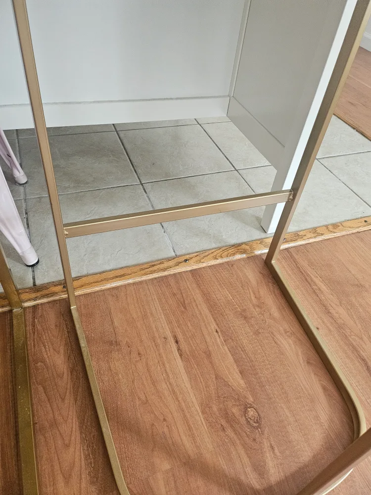 Gold Bar Stool with White Fur Seat image indicator(4)