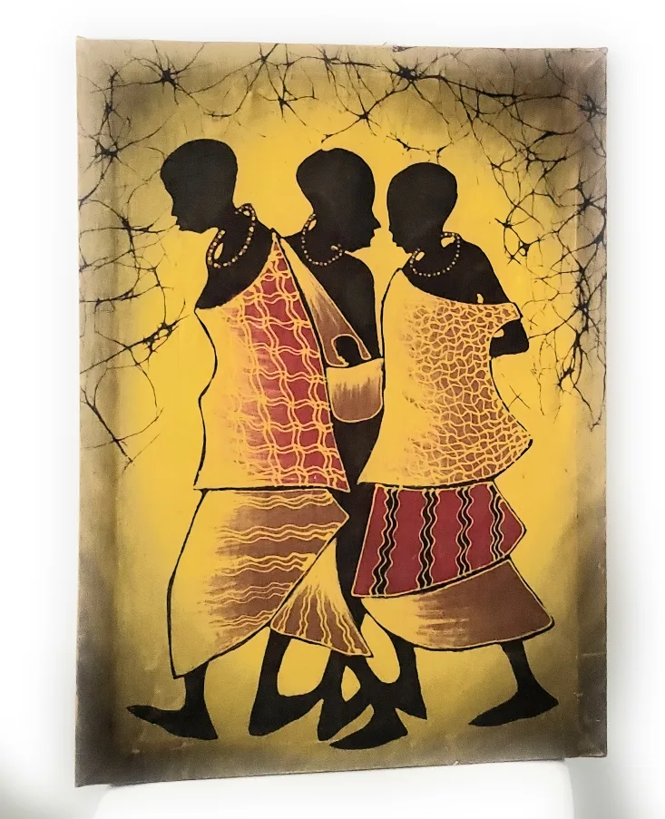 African Batik Art Painting. 18 x 25 inches image indicator(3)