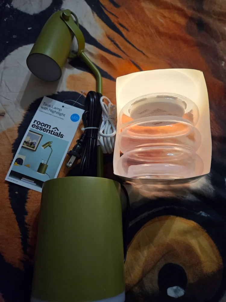 Room Essentials Task Lamp with Nightlight - Green image indicator(2)