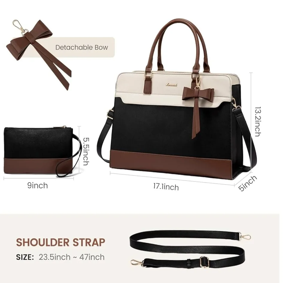 LOVEVOOK Work Tote Bag - Black, Beige, Brown thumbnail