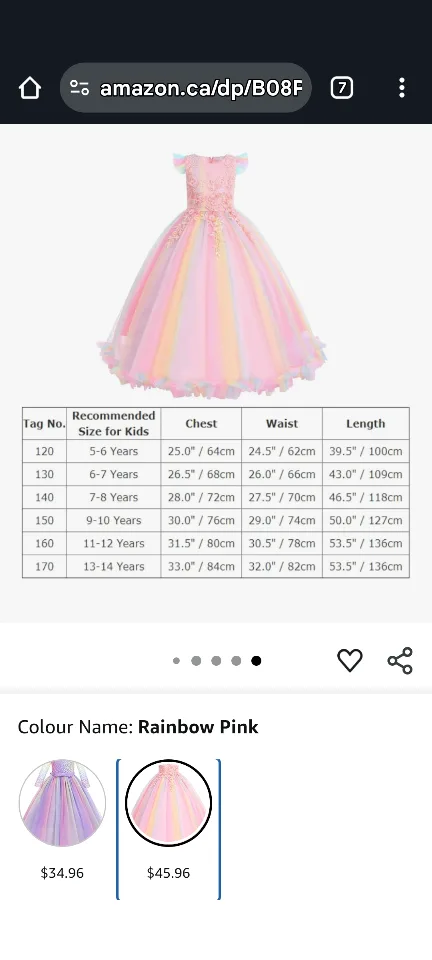 Rainbow Pink Dress - Size 13/14 years image indicator(5)
