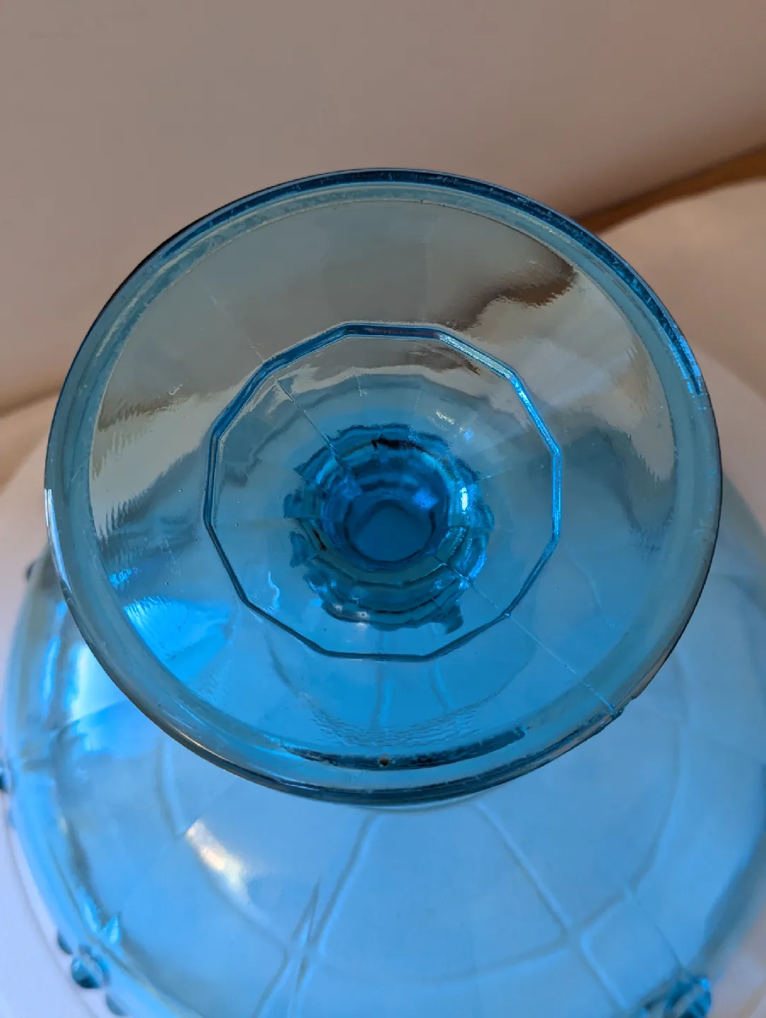 Blue Glass Pedestal Candy Compote Dish - 8" image indicator(5)