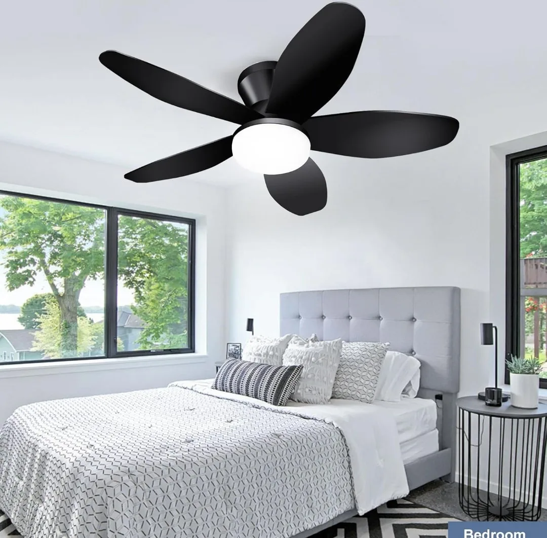 NINK-TINK Black Ceiling Fan with Light & Remote image indicator(9)