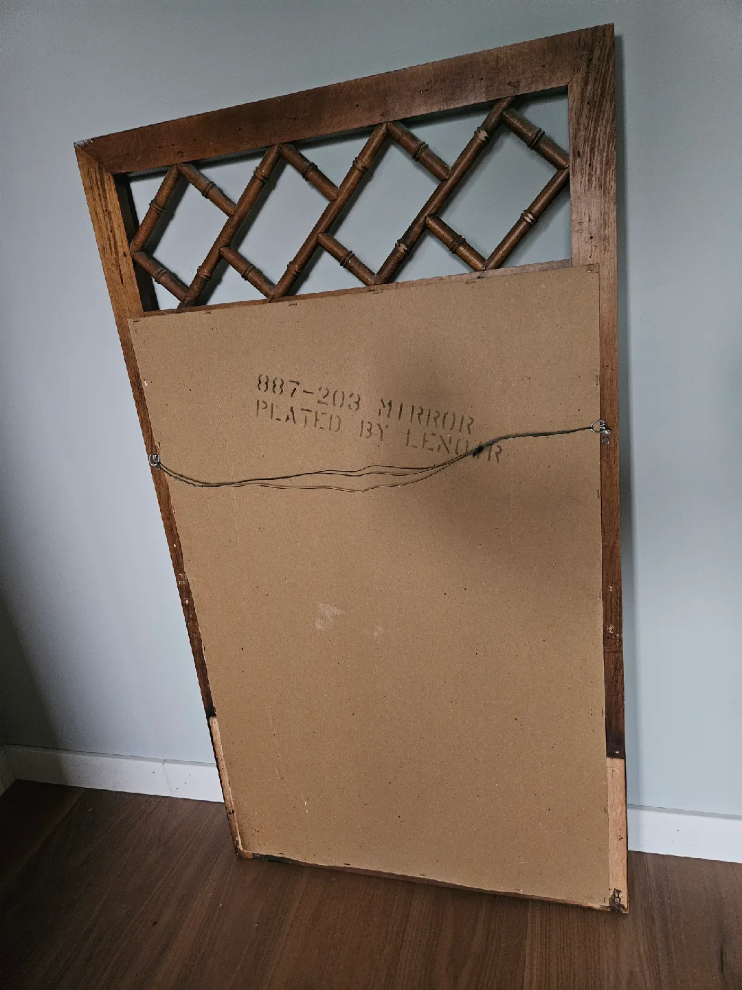 Large Vintage Mirror Solid Wood Faux Bamboo by Aloha Dixie image indicator(3)