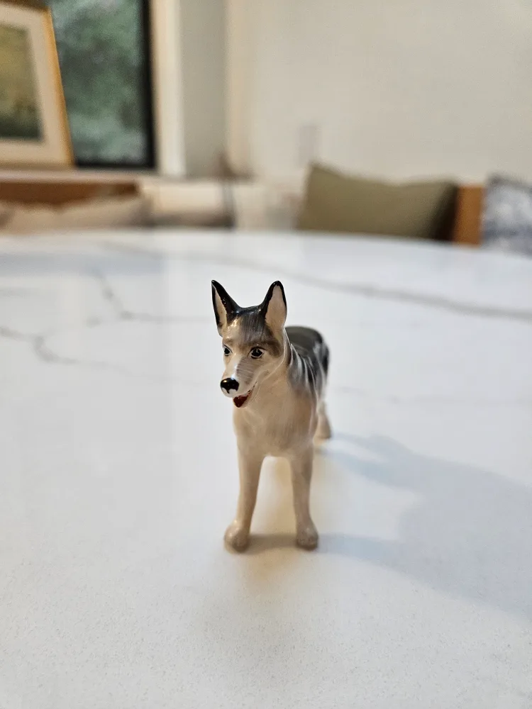 Vintage Ceramic German Shepard Dog Figurine Cottagecore image indicator(2)