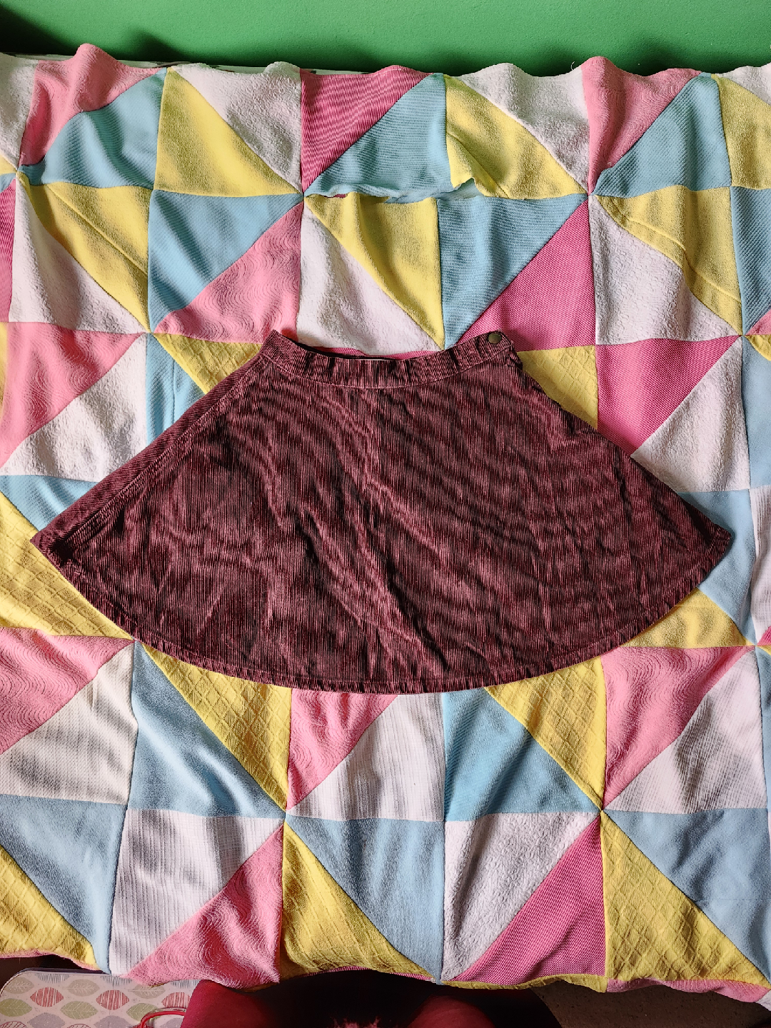 American Apparel burgundy corduroy circle skirt