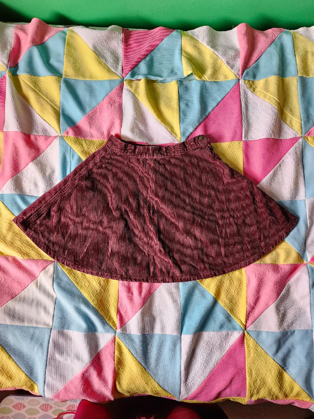American Apparel burgundy corduroy circle skirt thumbnail