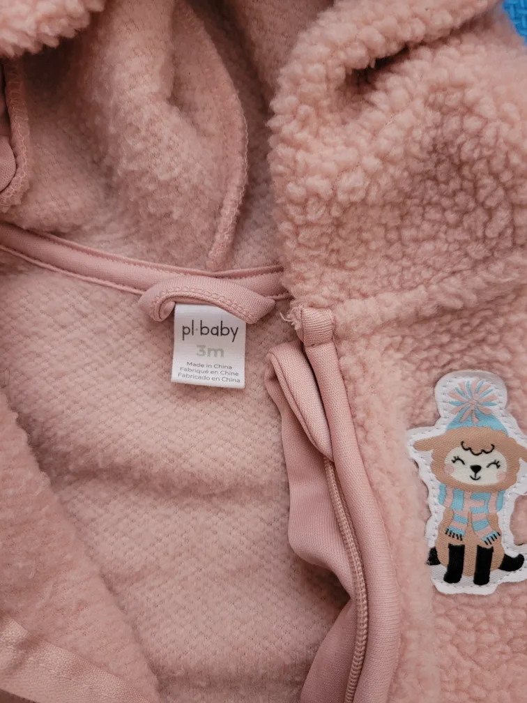 pl.baby 3M Pink Fleece Onesie image indicator(2)