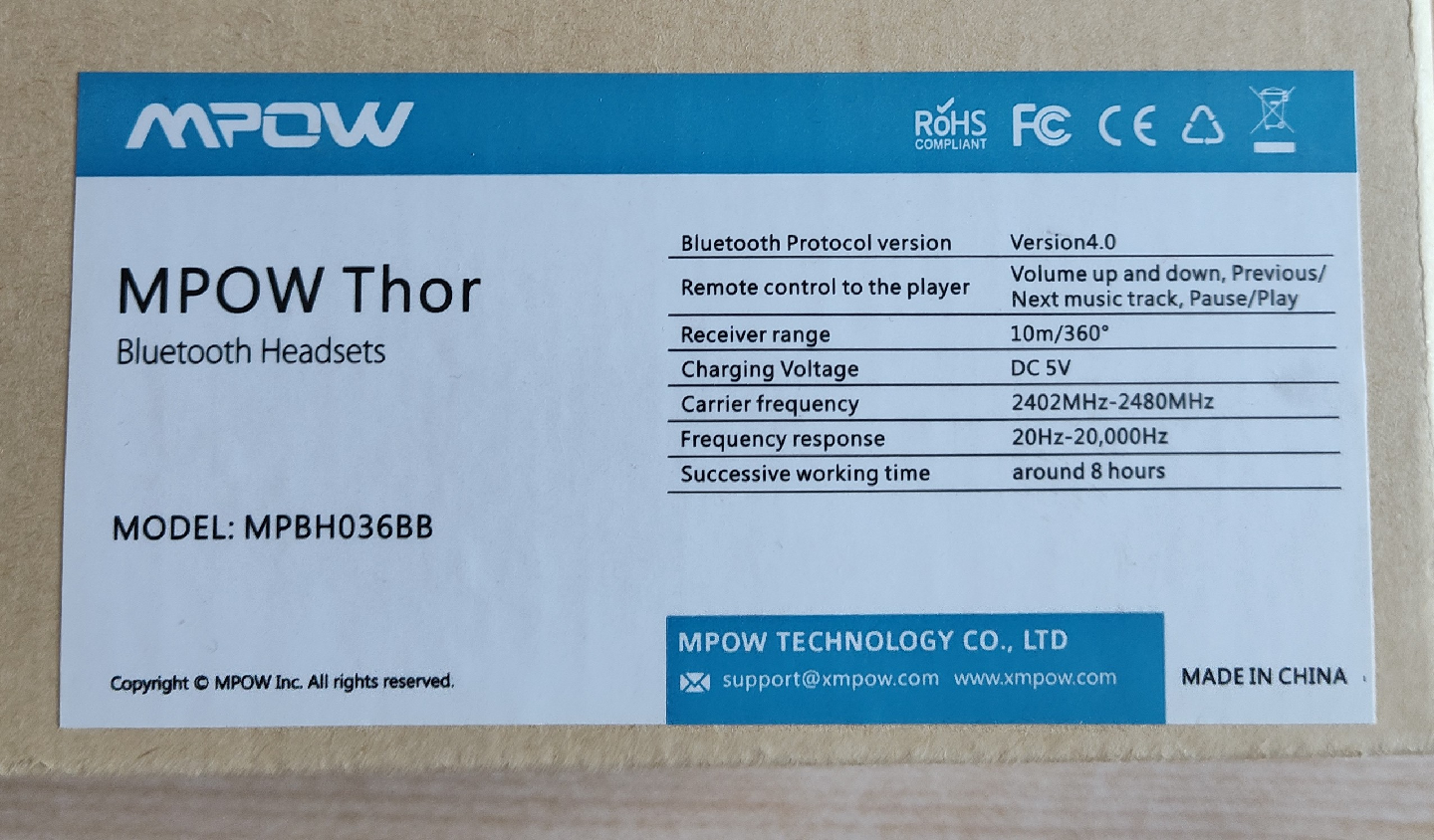 Mpow Thor Bluetooth Headset MPBH036BB 🥕 - photo 3