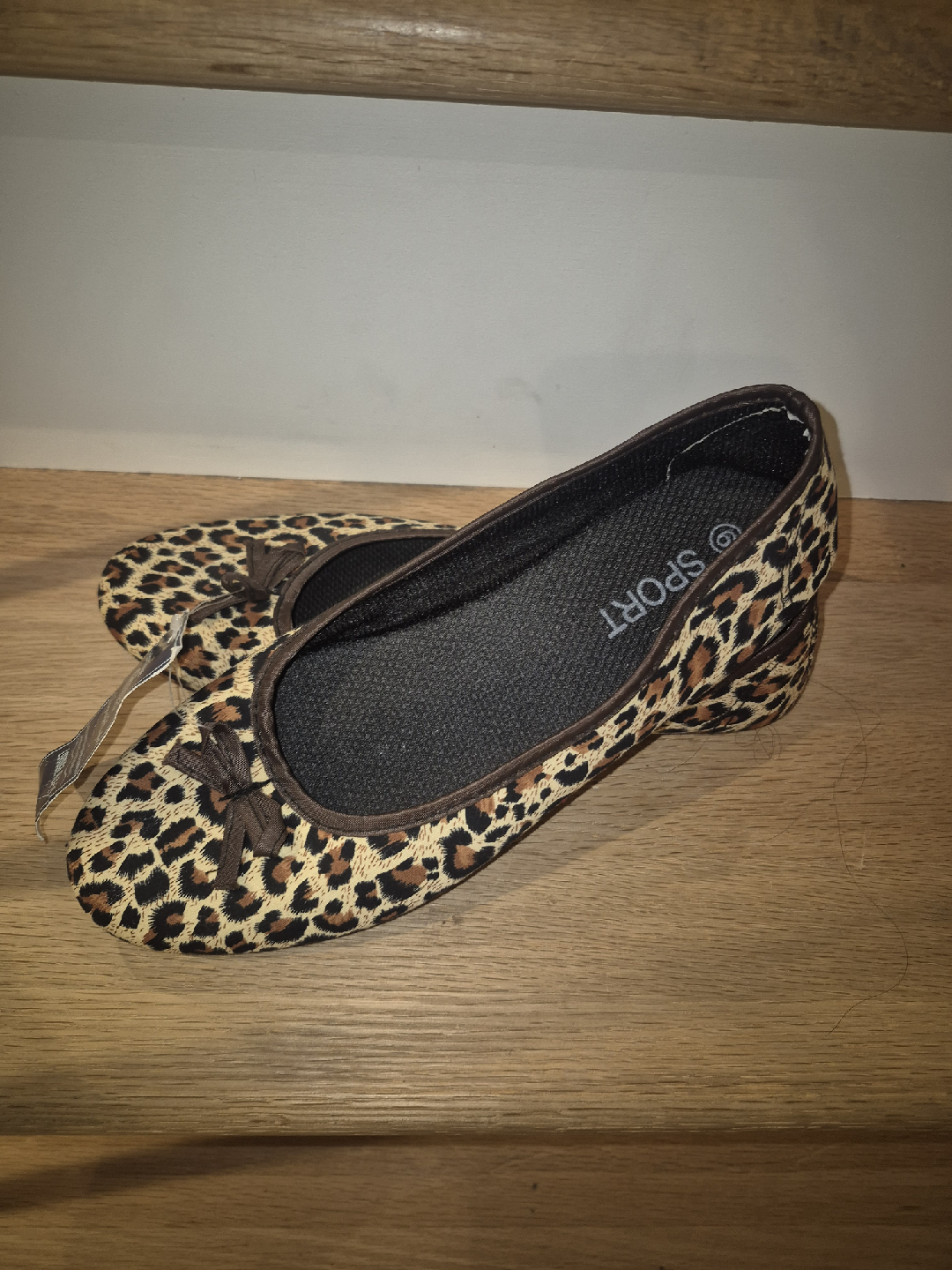 Leopard Print Ballet Flats - Size 9