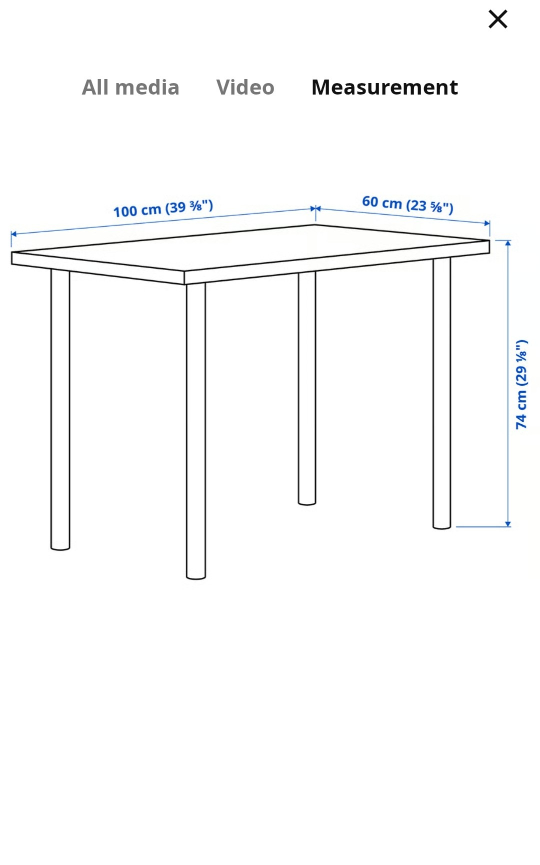 IKEA LINNMON / ADILS White Table - 39 3/8x23 5/8" - photo 2