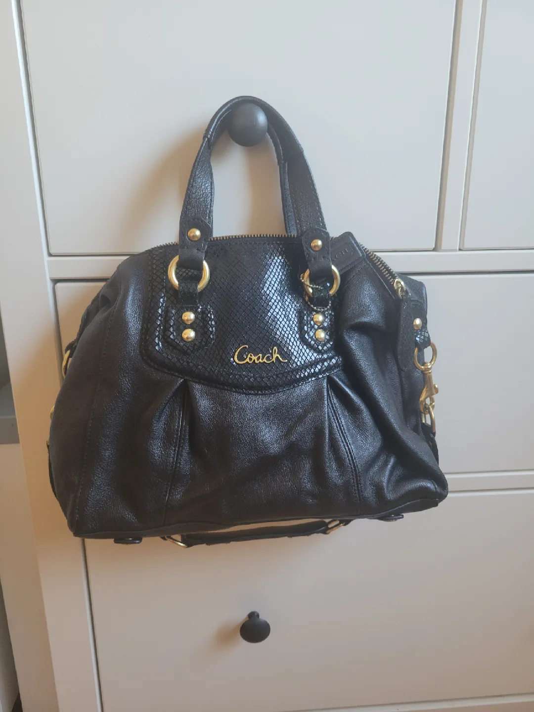 Coach Black Leather Handbag thumbnail