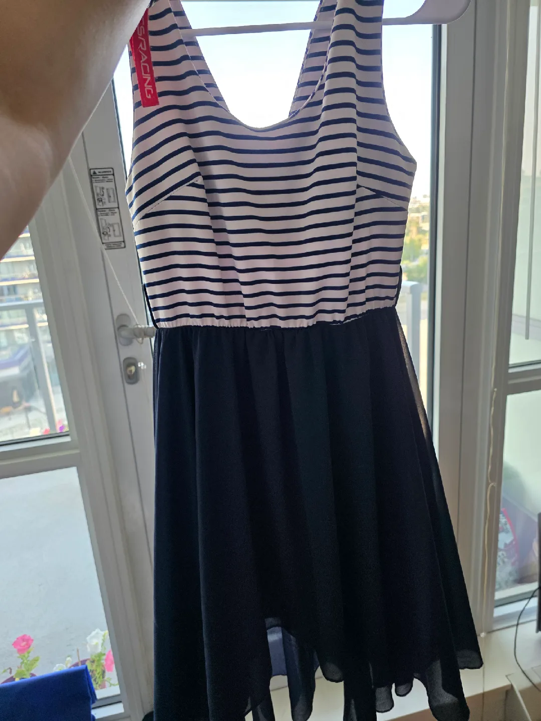 Striped & Navy Blue Dress - Made in Italy, size s image indicator(4)