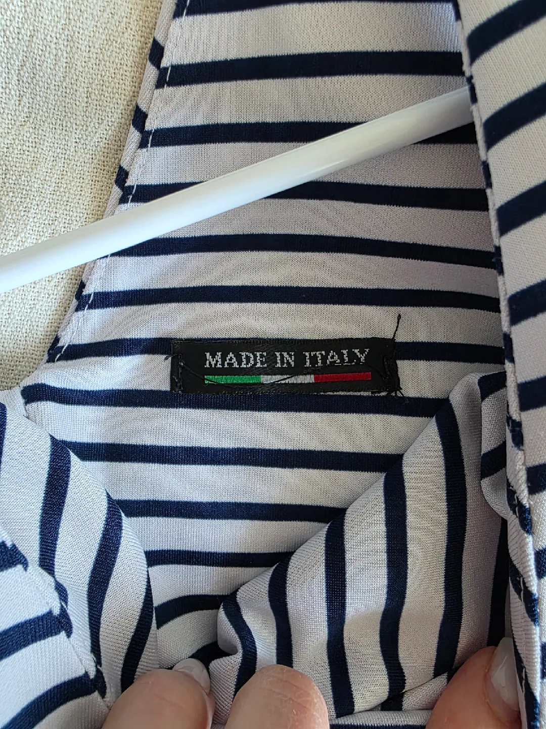 Striped & Navy Blue Dress - Made in Italy, size s image indicator(5)