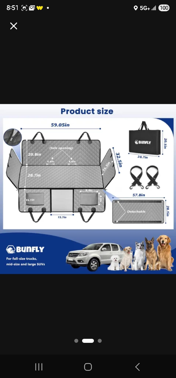 Bunfly Dog Car Seat Cover