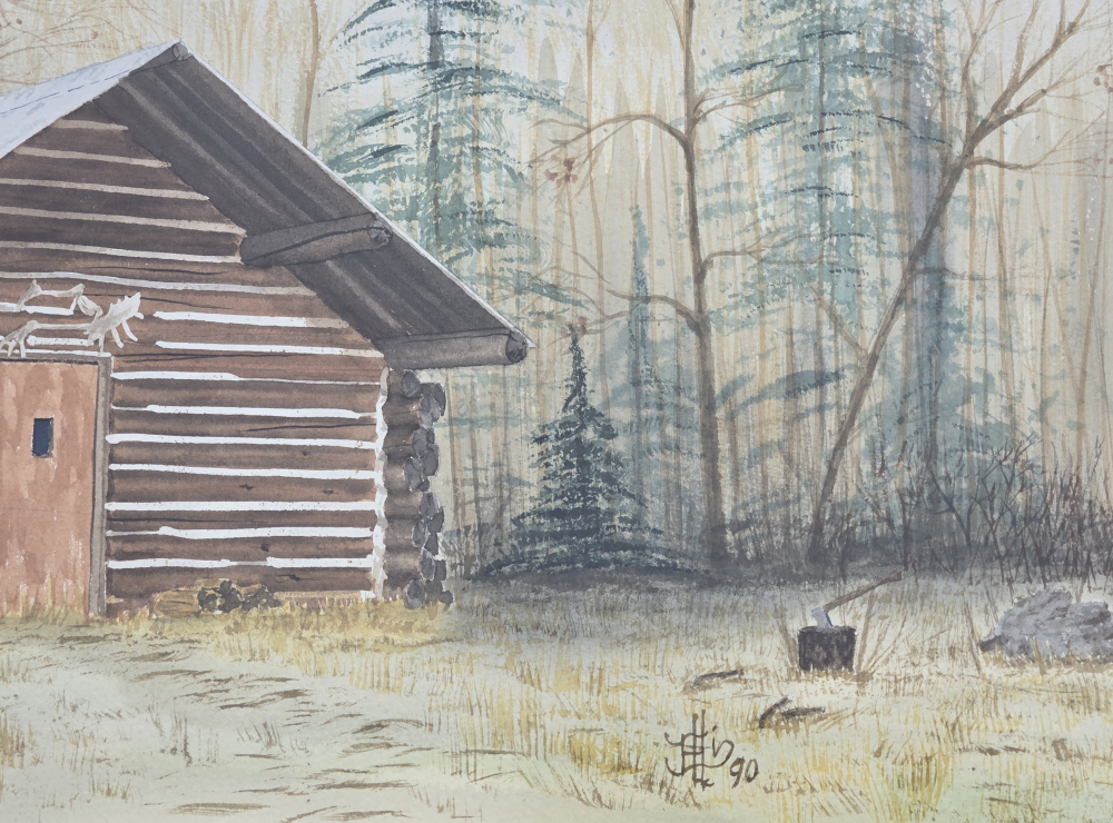Original Watercolour Painting~Cabin in the Woods - photo 3