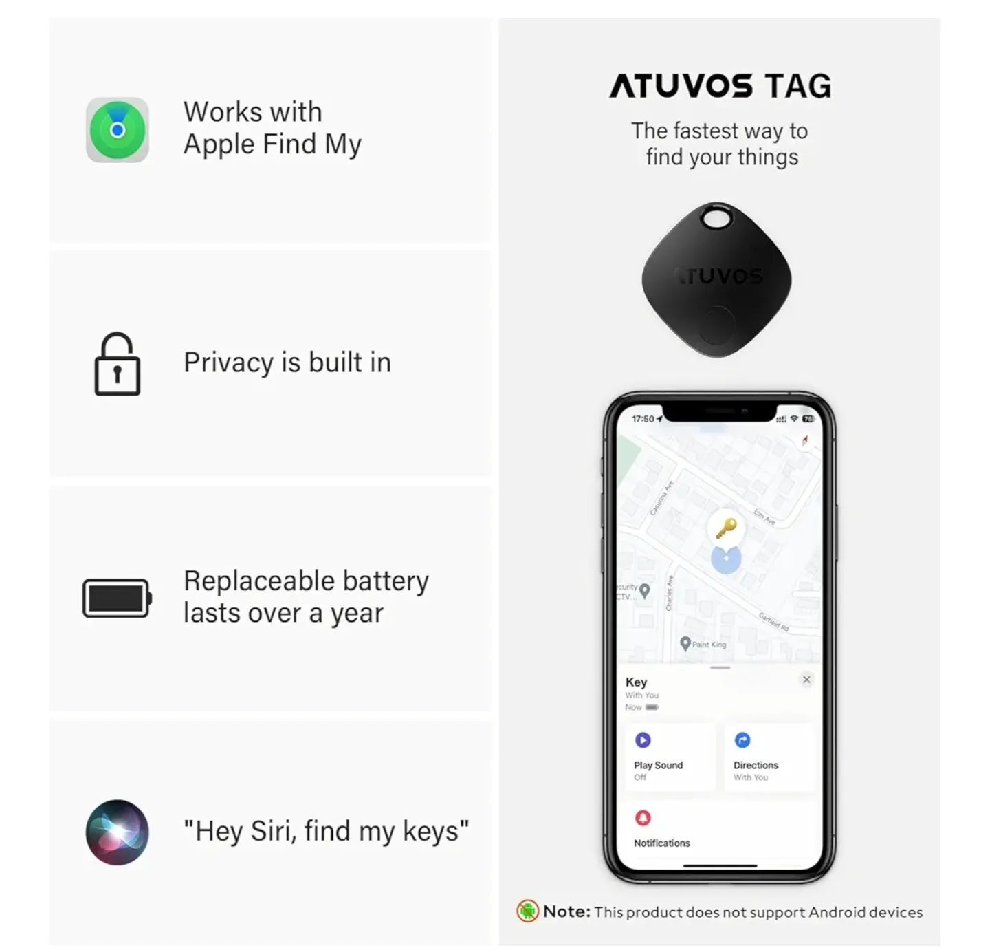 New ATUVOS Air Tracker Tag 2 Pack, Luggage Tracker Key Finder image indicator(2)