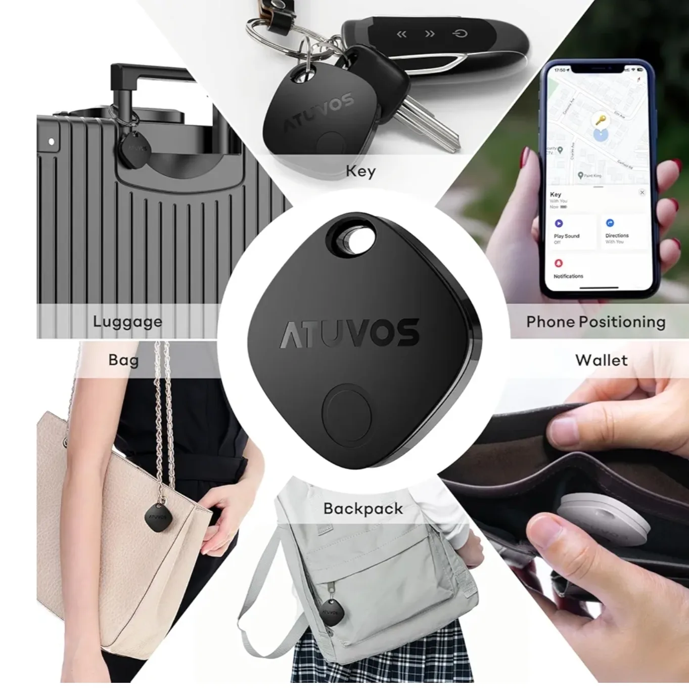 New ATUVOS Air Tracker Tag 2 Pack, Luggage Tracker Key Finder image indicator(6)