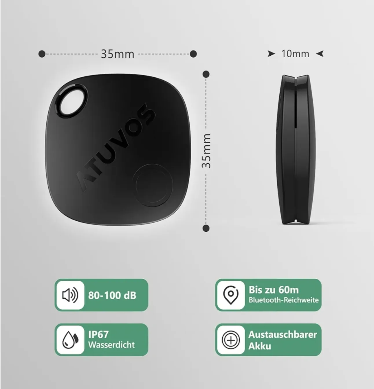 New ATUVOS Air Tracker Tag 2 Pack, Luggage Tracker Key Finder image indicator(7)