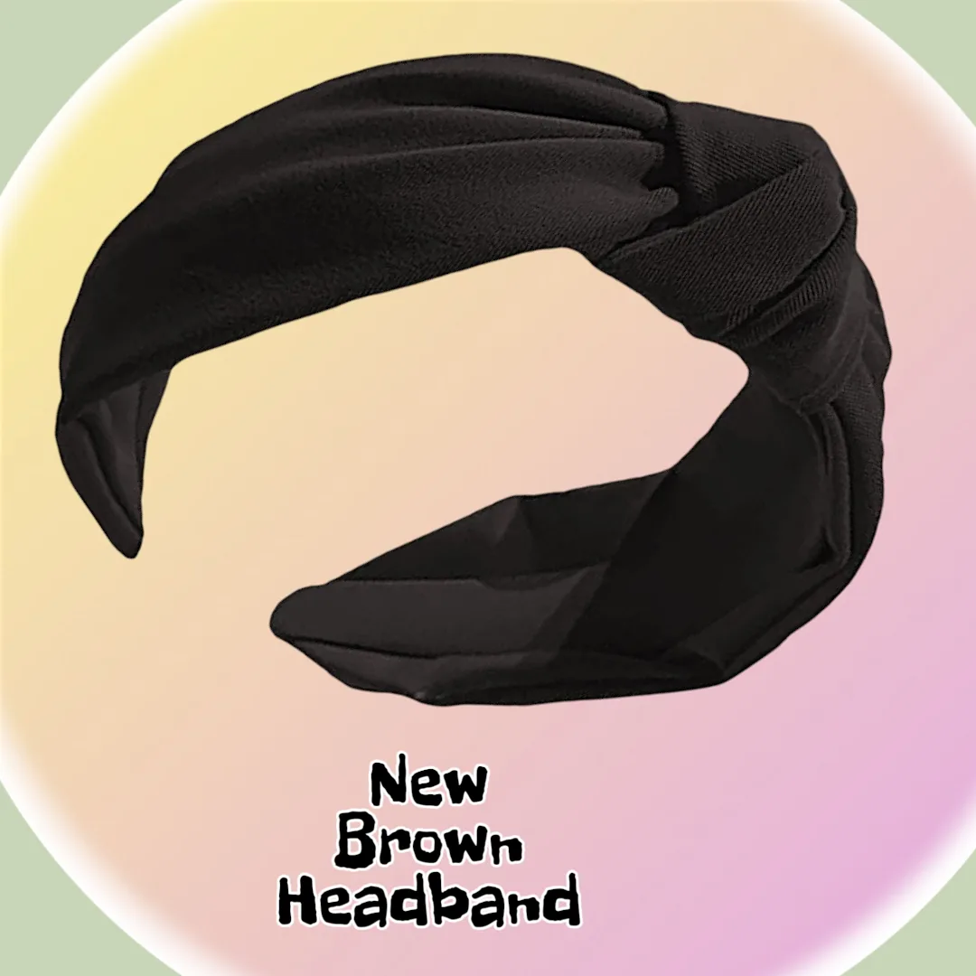 🥕 New Free Top Knot Fabric Brown Headband image indicator(3)